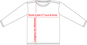 Charte de grandeur 18000B (XS-JR à XL-JR)